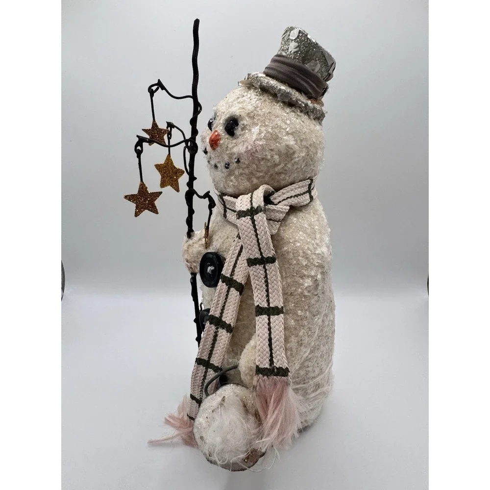 Katherine's‎ Collection Snowman Figure Glitter Stars Scarf Christmas Decor 7.5
